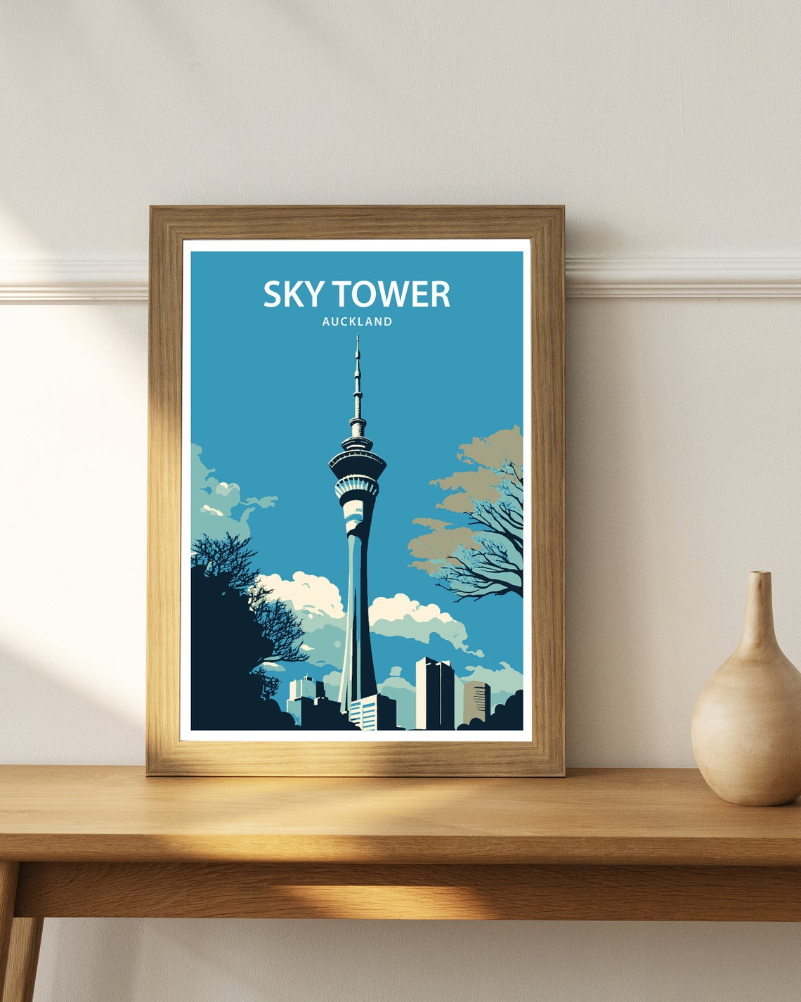 Sky Tower Art Print Auckland Poster Auckland Print New Zealand Print New Zealand Poster Sky Tower Poster Auckland Wall Art - Image 3