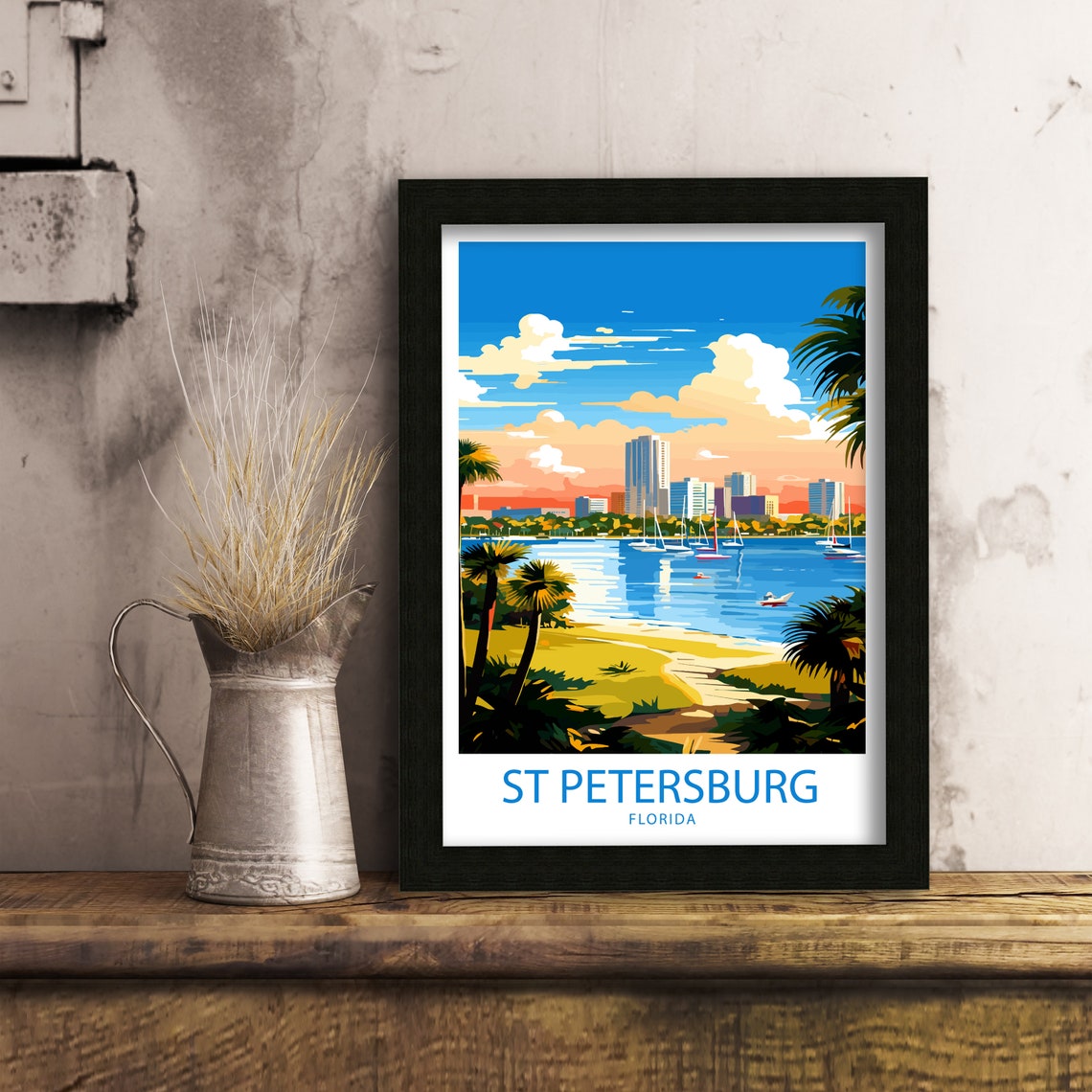 St Petersburg Florida Travel Print St Petersburg Wall Decor Usa St Petersburg Art St Petersburg Wall Art Usa Poster Gift St Petersburg Art - Image 6