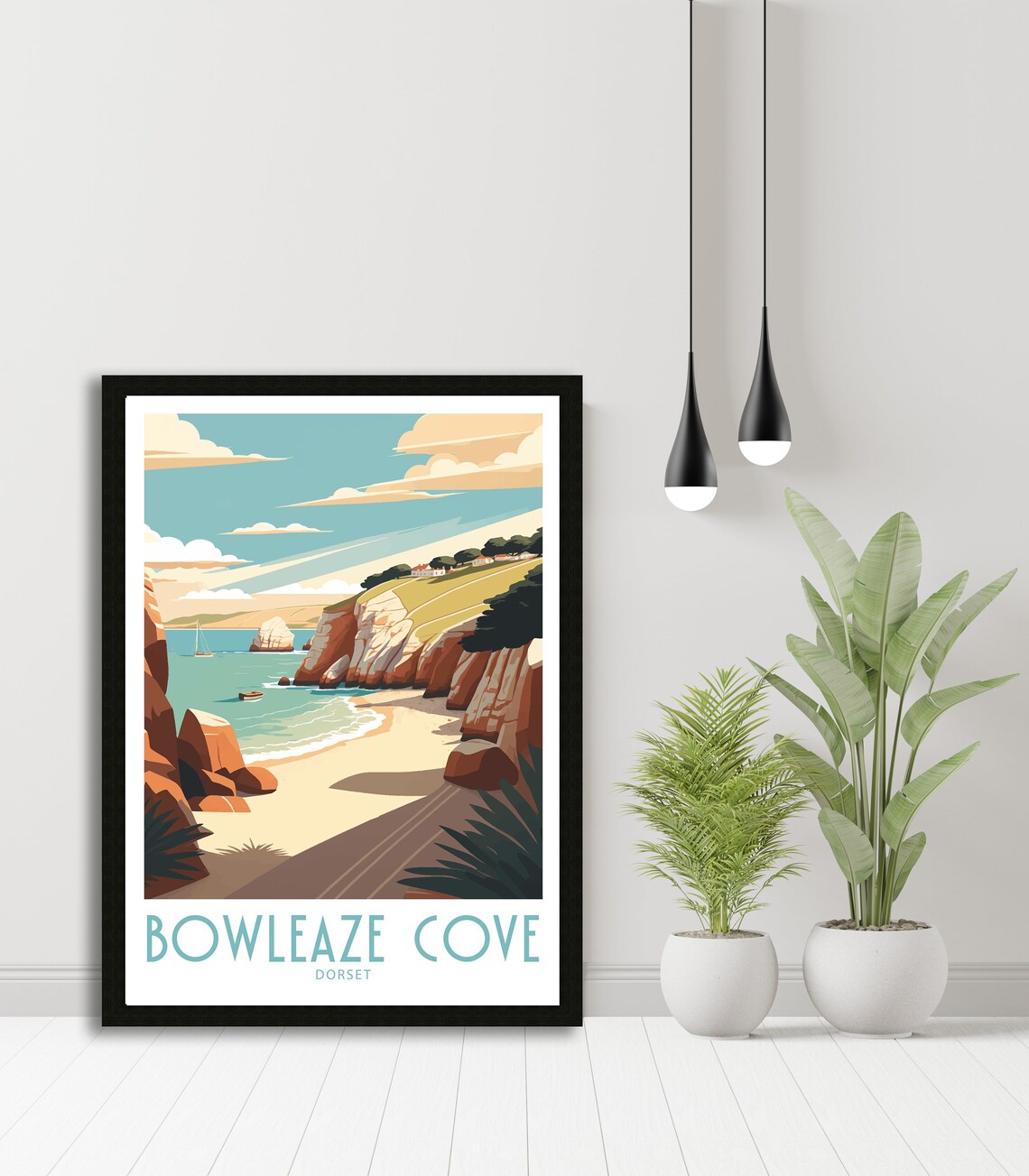 Bowleaze Cove Dorset Golden Rocky Beach Vintage Travel Poster - Image 5