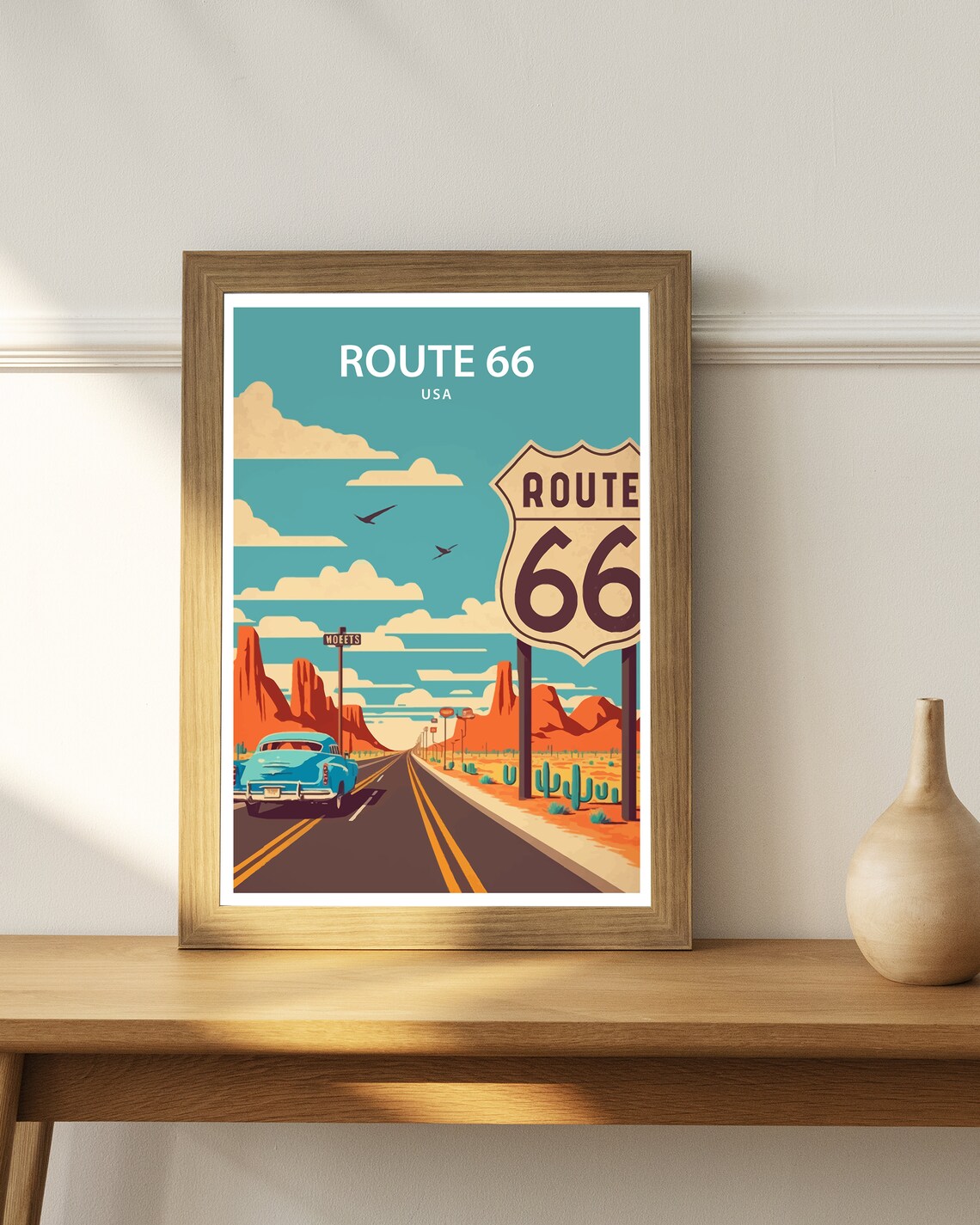 Route 66 Travel Poster, Classic Road Trip Route - Image 3