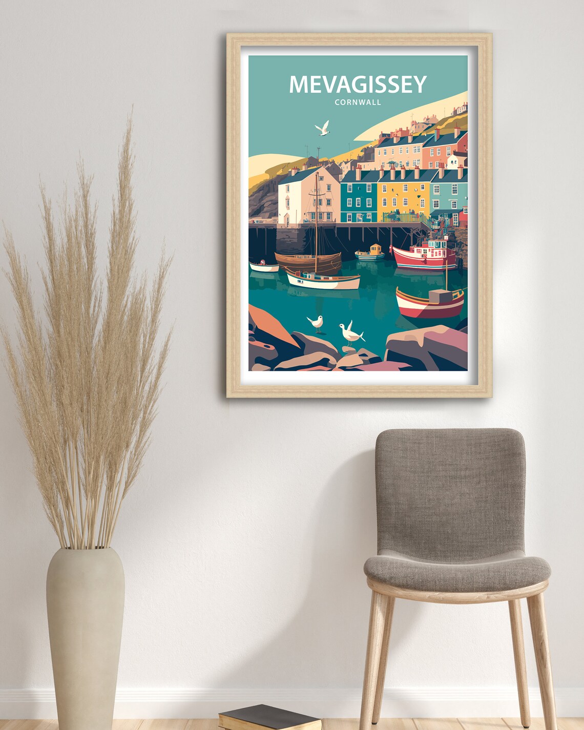 Mevagissey Harbour Travel Poster, Cornwall - Image 5
