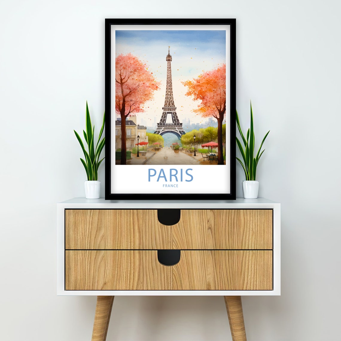 Eiffel Tower Paris Travel Print Wall Art Paris France Travel Poster Wall Hanging Home Dcor Paris France Gift Lover Paris France Art Lover - Image 2