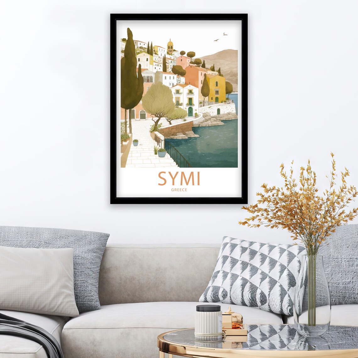 Symi Greece Travel Poster, Europe Wall Decor - Image 3