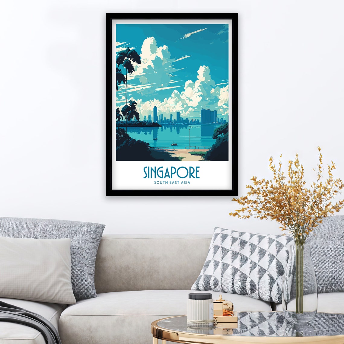 Singapore Travel Print Wall Art Singapore Travel Poster Gift For Republic Of Singapore Wall Art City Wall Art Gift For Republic Of Singapore - Image 2