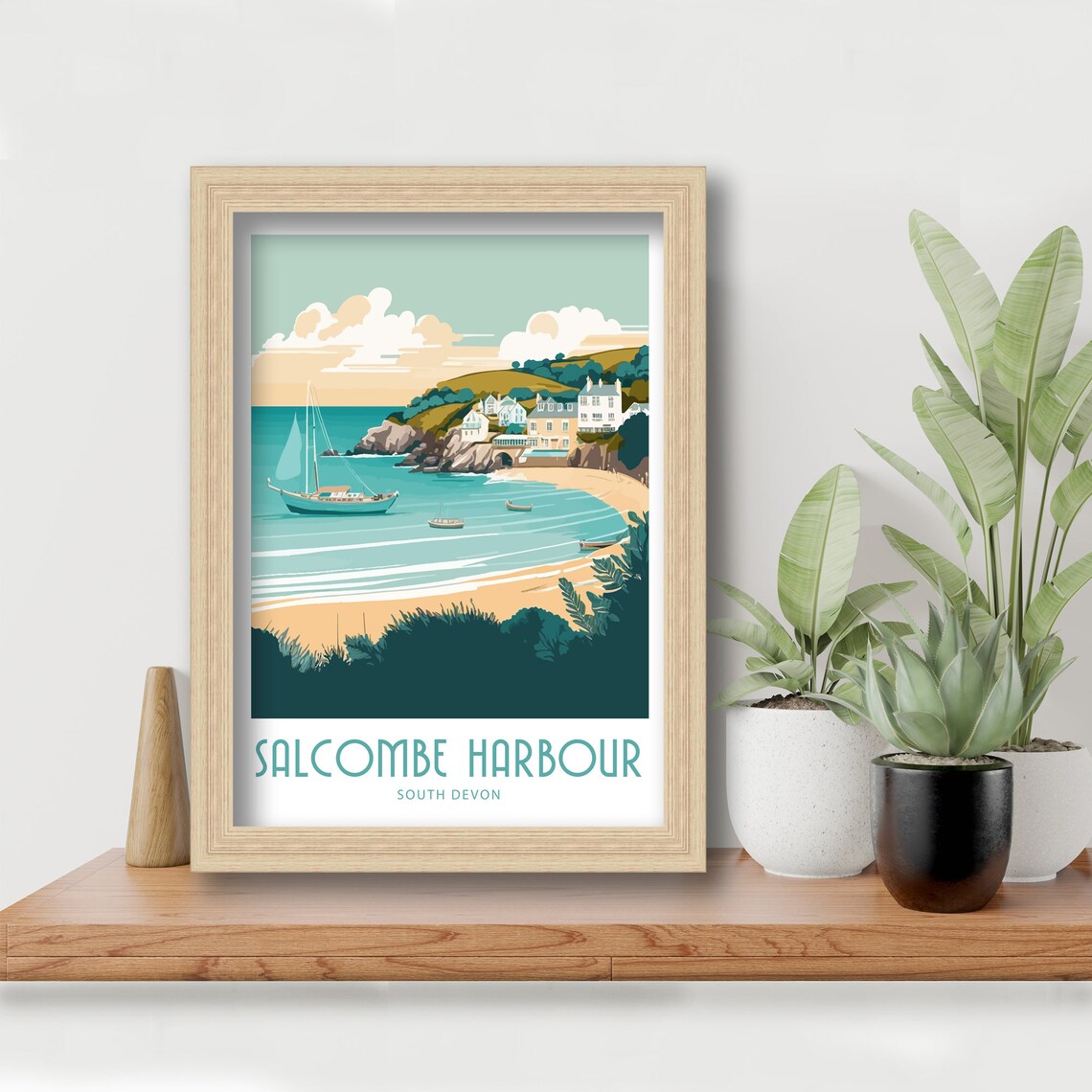 Salcombe Harbour Travel Poster, South Devon Landscape - Image 5