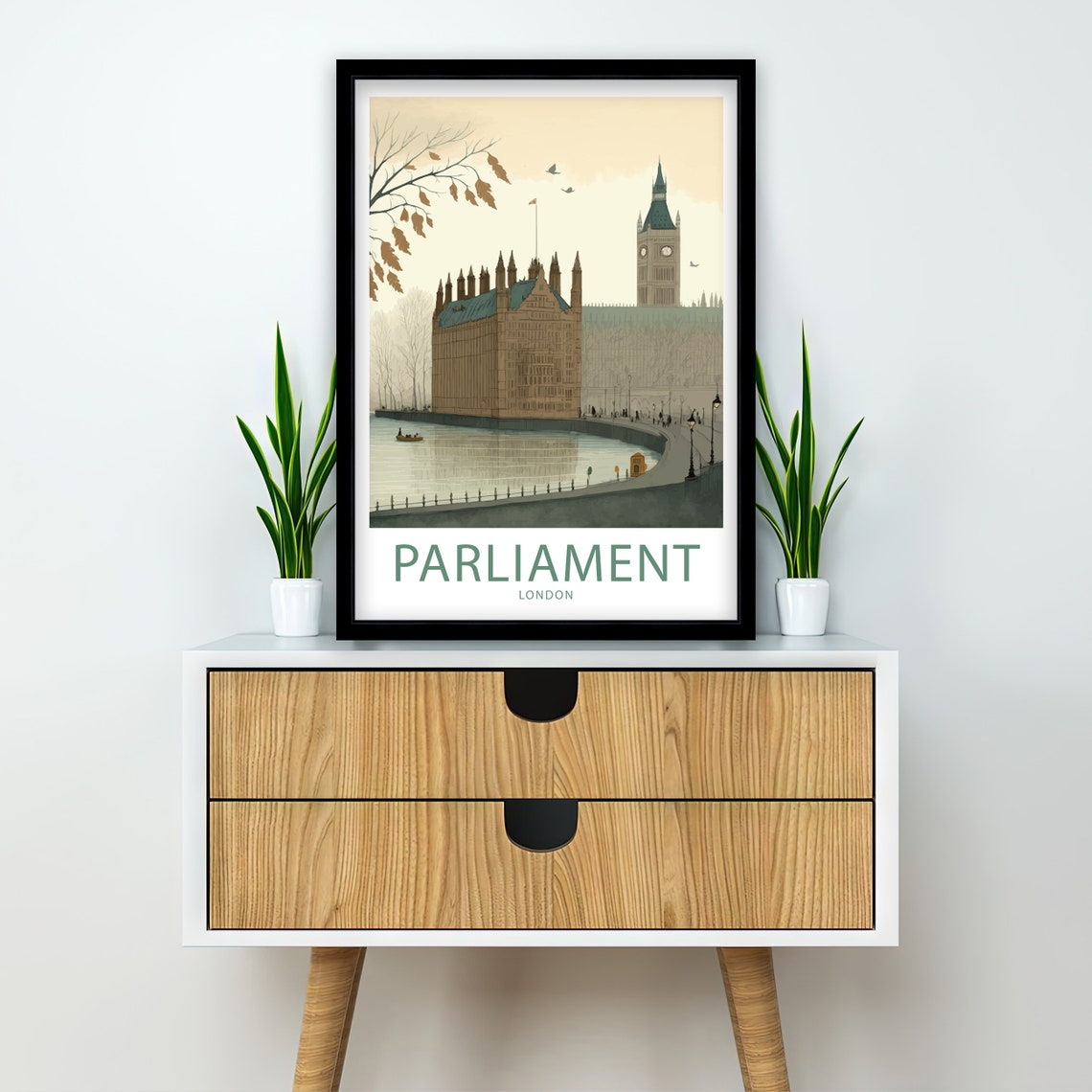 Houses Of Parliament Travel Print Wall Art Houses Of Parliament Travel Poster Gift Houses Of Parliament Scenic Wall Art Big Ben Travel Print - Image 2