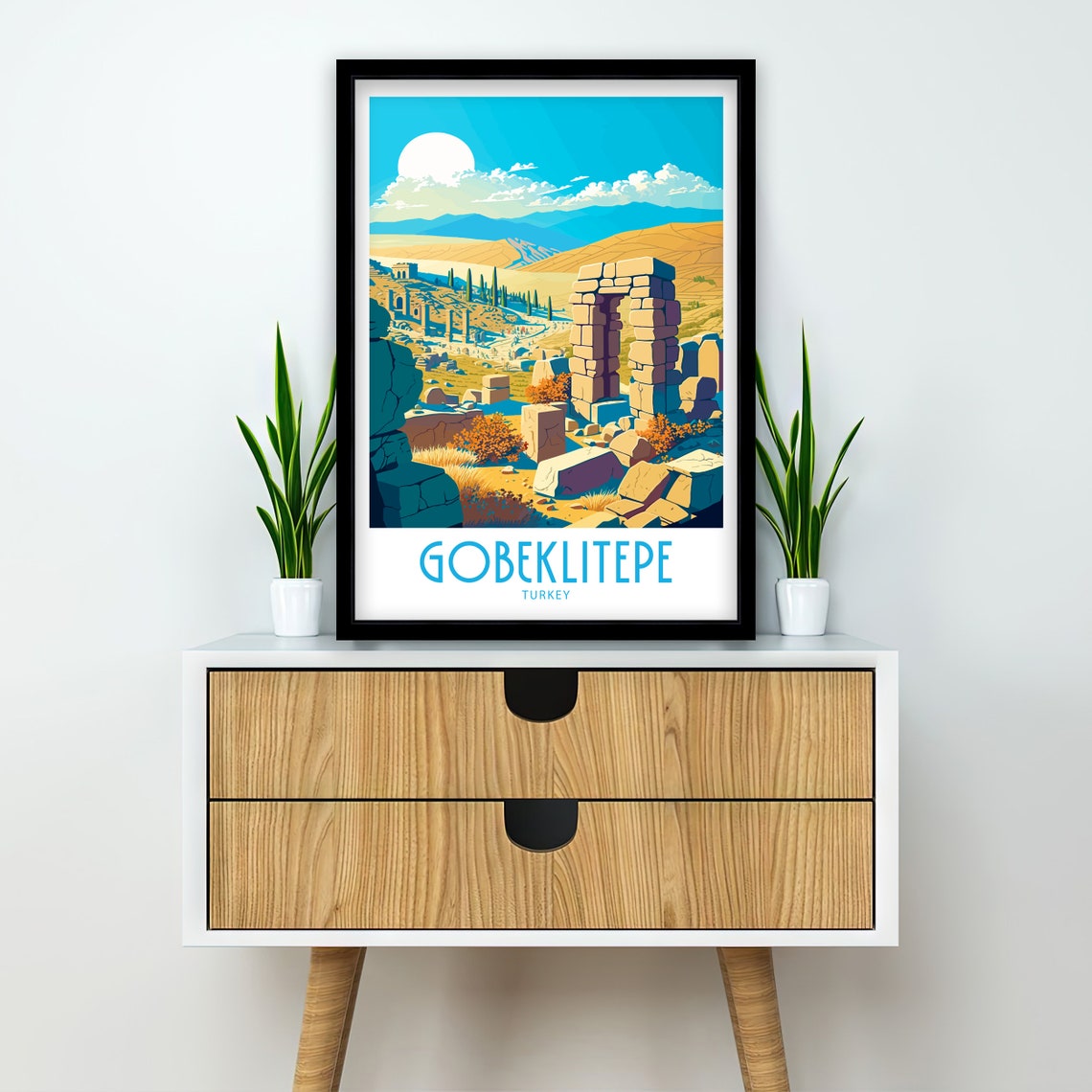 Gobekli Tepe Turkey Ancient Stone Ruins Vintage Travel Poster - Image 2