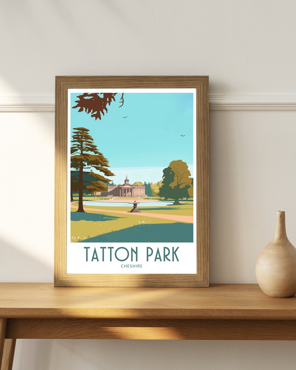 Tatton Park Cheshire Hall Gardens Lake Vintage Estate Art Poster - Image 4