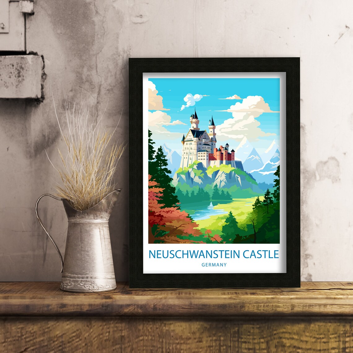 Neuschwanstein Castle Germany Fairytale Fortress Autumn Scene Poster - Image 6