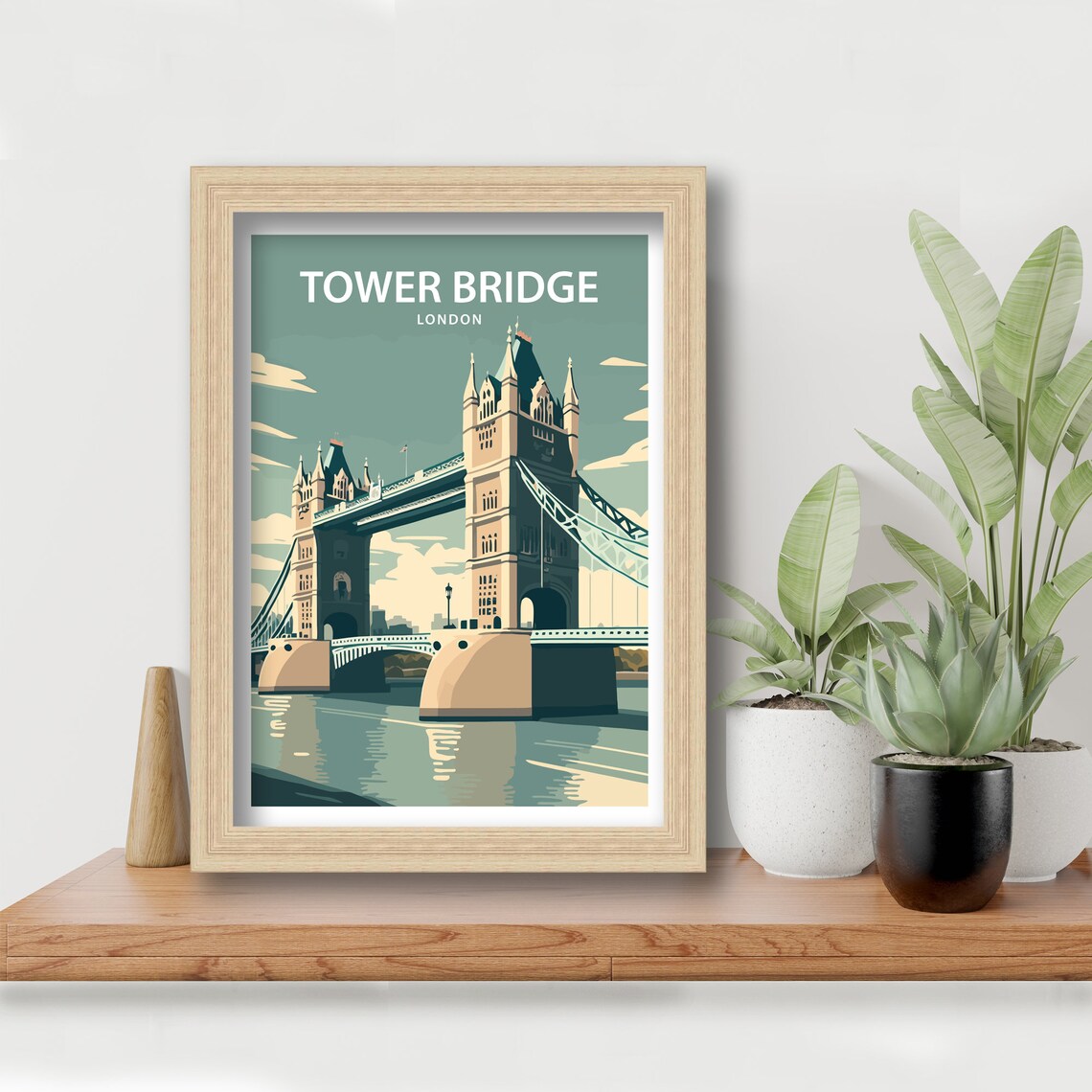 Tower Bridge London Travel Poster, Wall Art Print - Image 4
