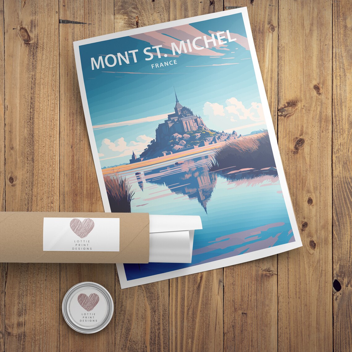 Mont St Michel France Abbey Island Reflection Vintage Travel Poster - Image 5