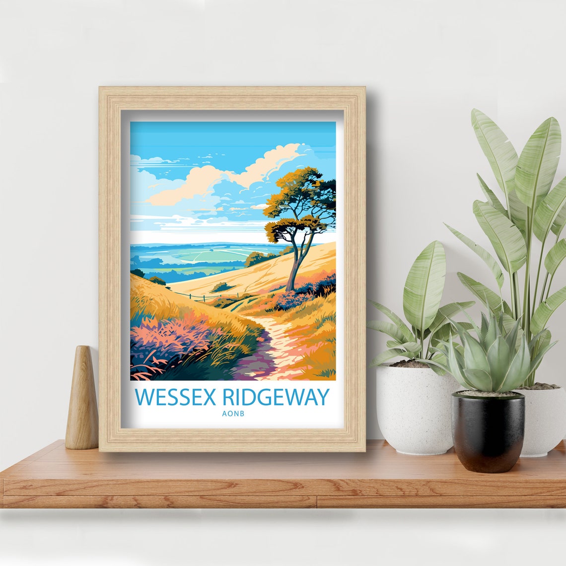 Wessex Ridgeway Aonb Travel Print Wessex Wall Decor Uk Wessex Art Wessex Wall Art Uk Poster Gift For Trail And Nature Lovers Aonb Dorset - Image 5