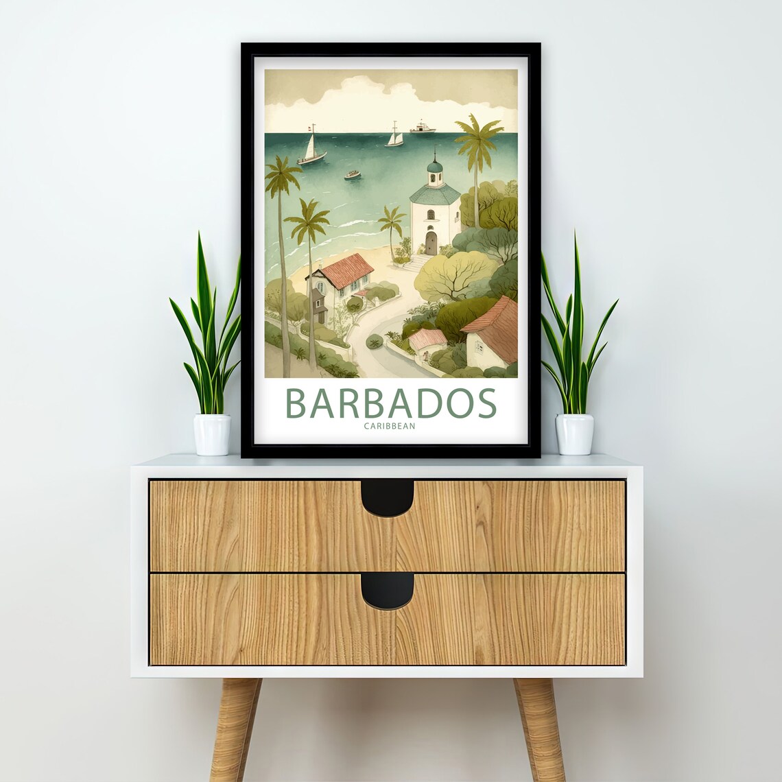 Barbados Caribbean Travel Poster, Barbados Scenery - Image 2