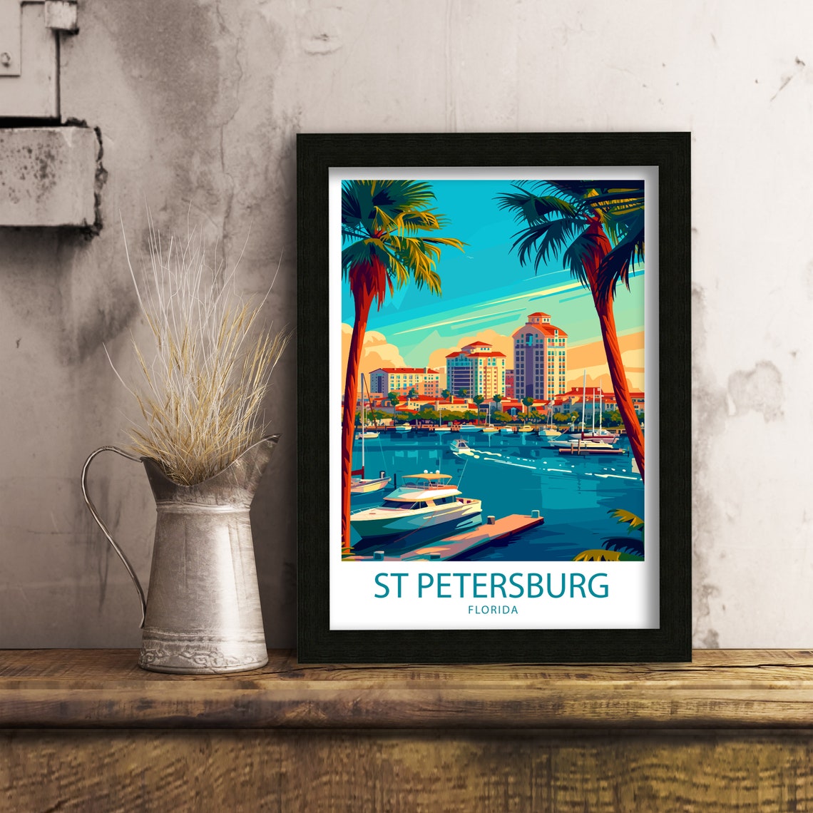 St Petersburg Florida Travel Print St Petersburg Wall Decor Usa St Petersburg Art St Petersburg Wall Art Usa Poster Gift St Petersburg Art - Image 6