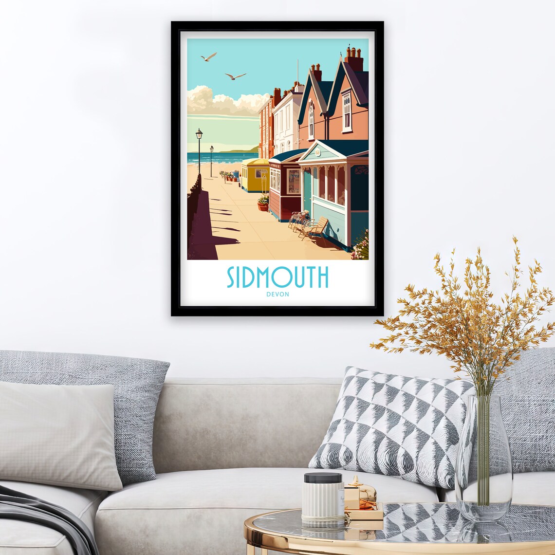 Sidmouth Devon Travel Poster, Place Name Print - Image 3