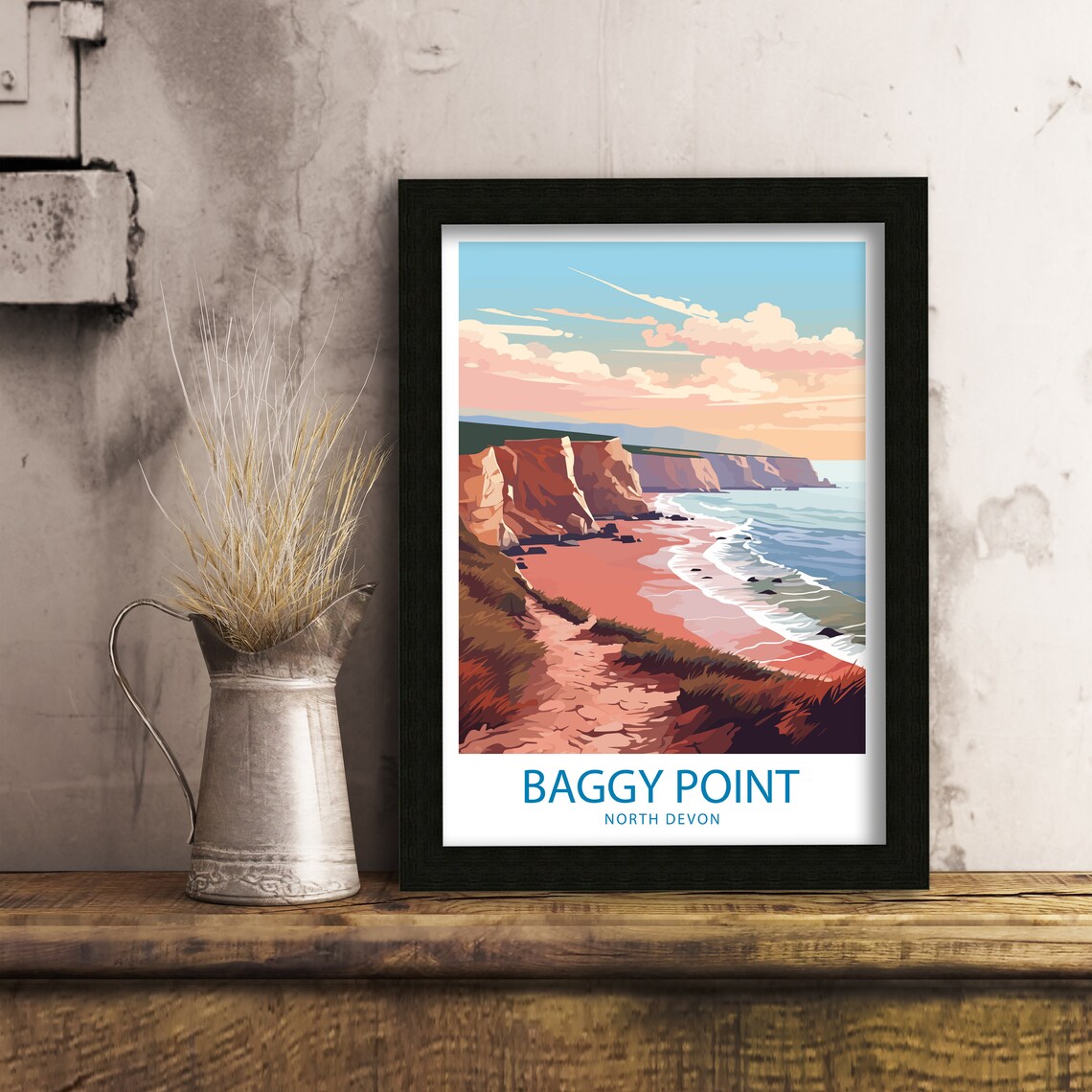 Baggy Point Travel Poster, UK Place Wall Decor - Image 6
