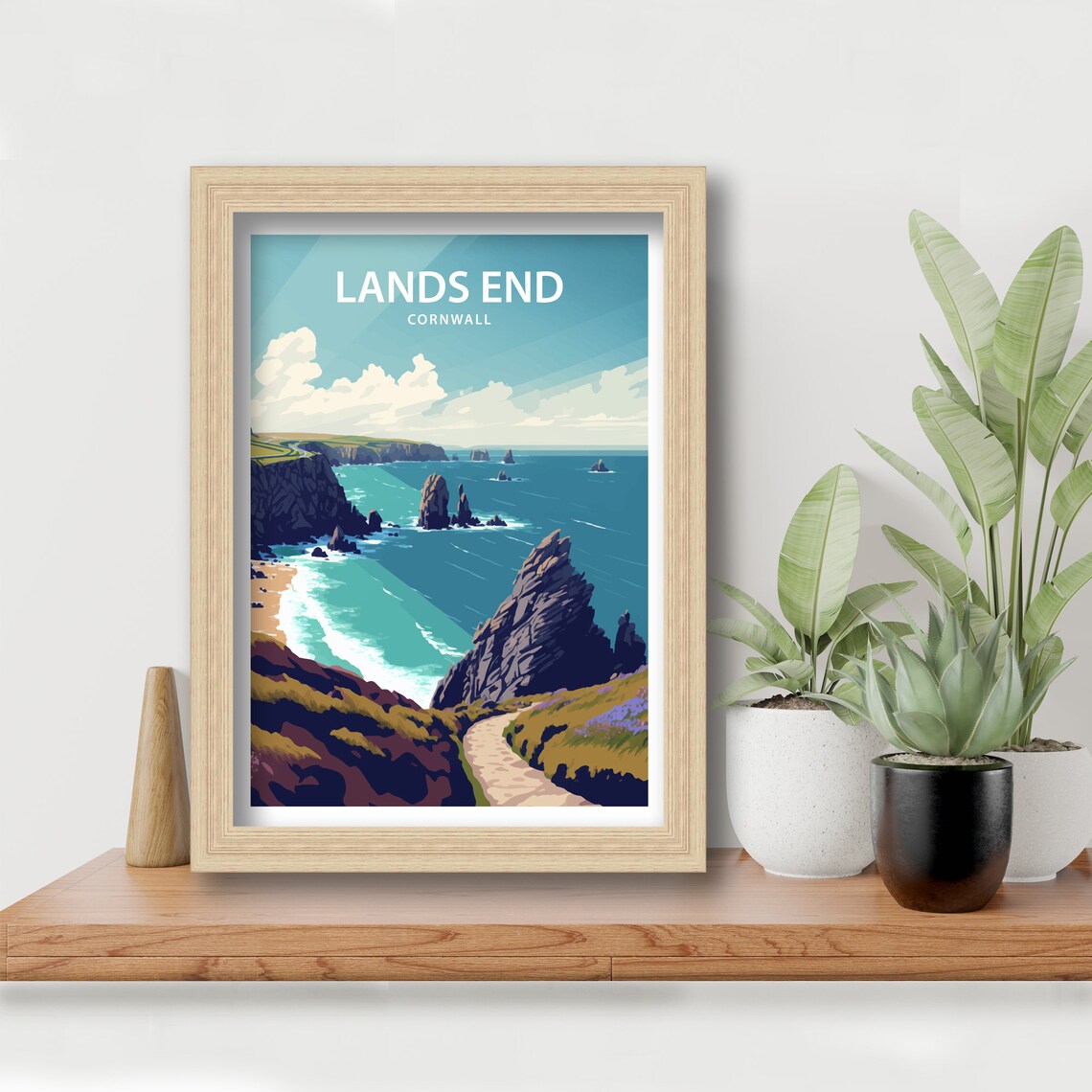 Lands End Cornwall Travel Poster, Wall Art Print - Image 5