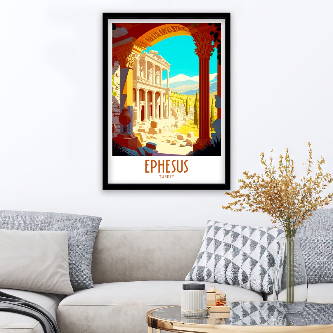 Ephesus Turkey Travel Poster, Europe Wall Art - Image 3