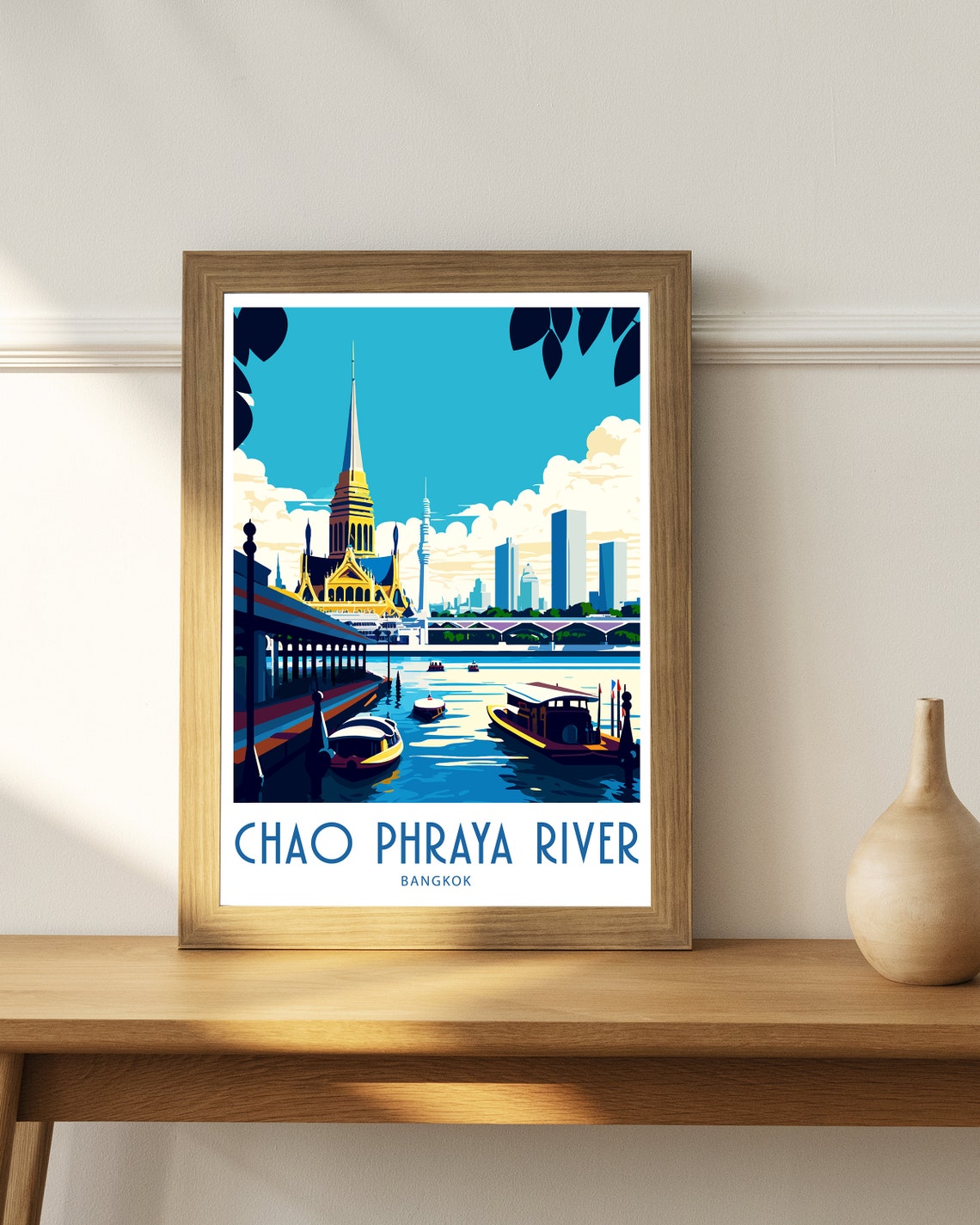 Chao Phraya River Travel Print Bangkok Travel Print Bangkok Home Dcor Bangkok Art Print Bangkok Thailand Room Print For Bangkok Gifts - Image 4