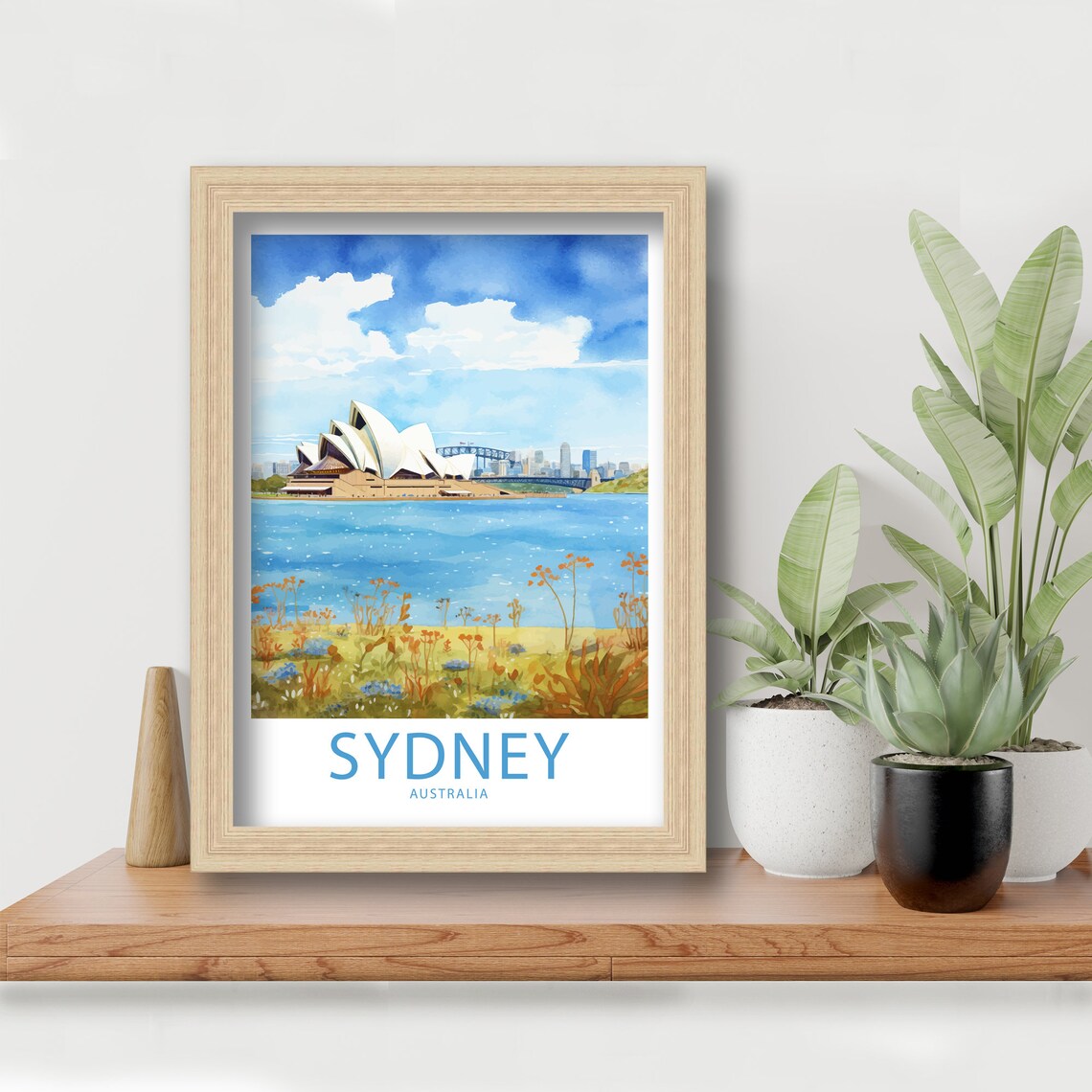 Sydney Australia Opera House Harbour Watercolor Illustrated Poster - Image 5