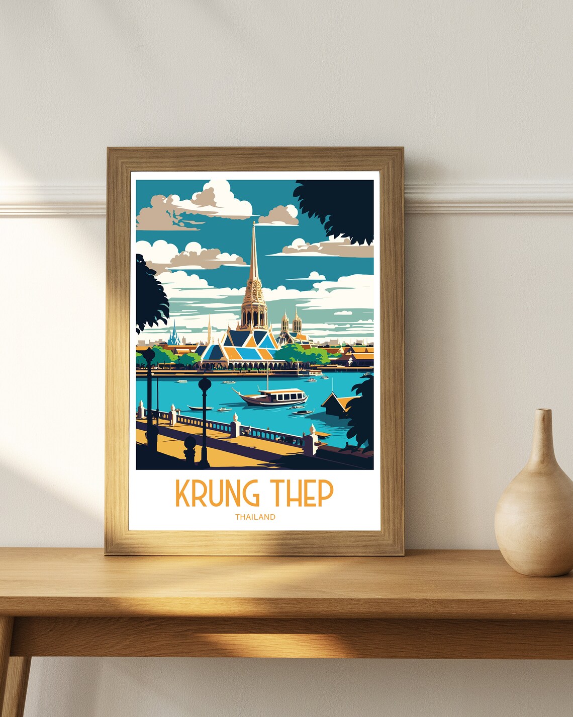 Wat Phra Kaew Bangkok Ornate Golden Temple Close Up Travel Poster - Image 4