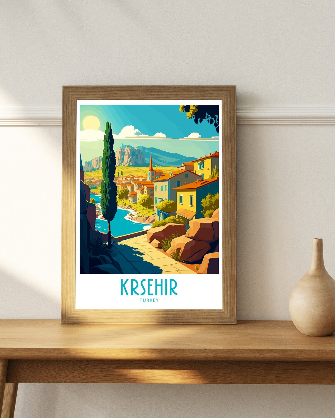 Krehir Turkey Travel Poster, Scenic Place Print - Image 4