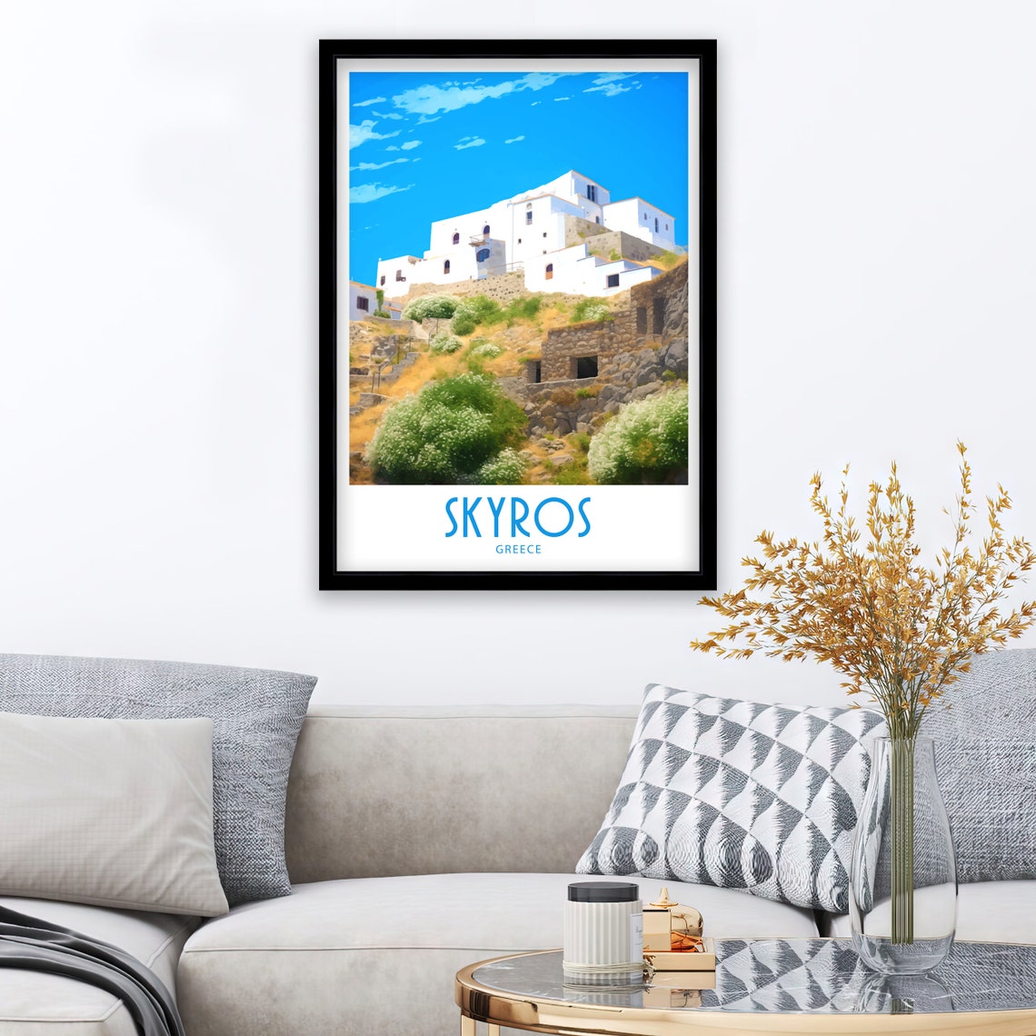 Monastery Of Ai Giorgi Skyros Greece White Hilltop Monastery Poster - Image 3