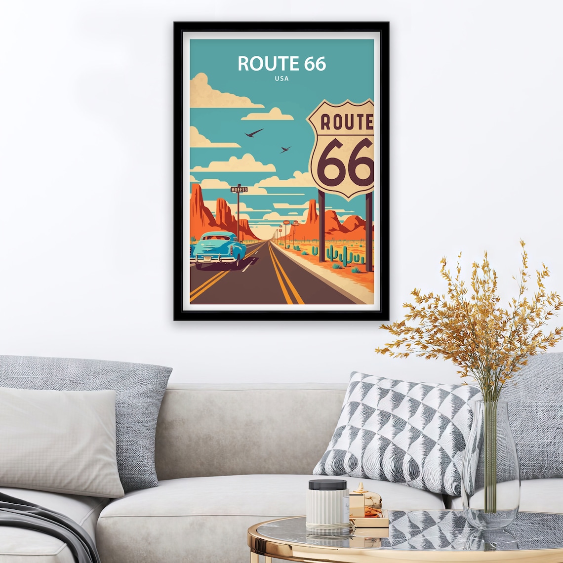 Route 66 Travel Poster, Classic Road Trip Route - Image 2