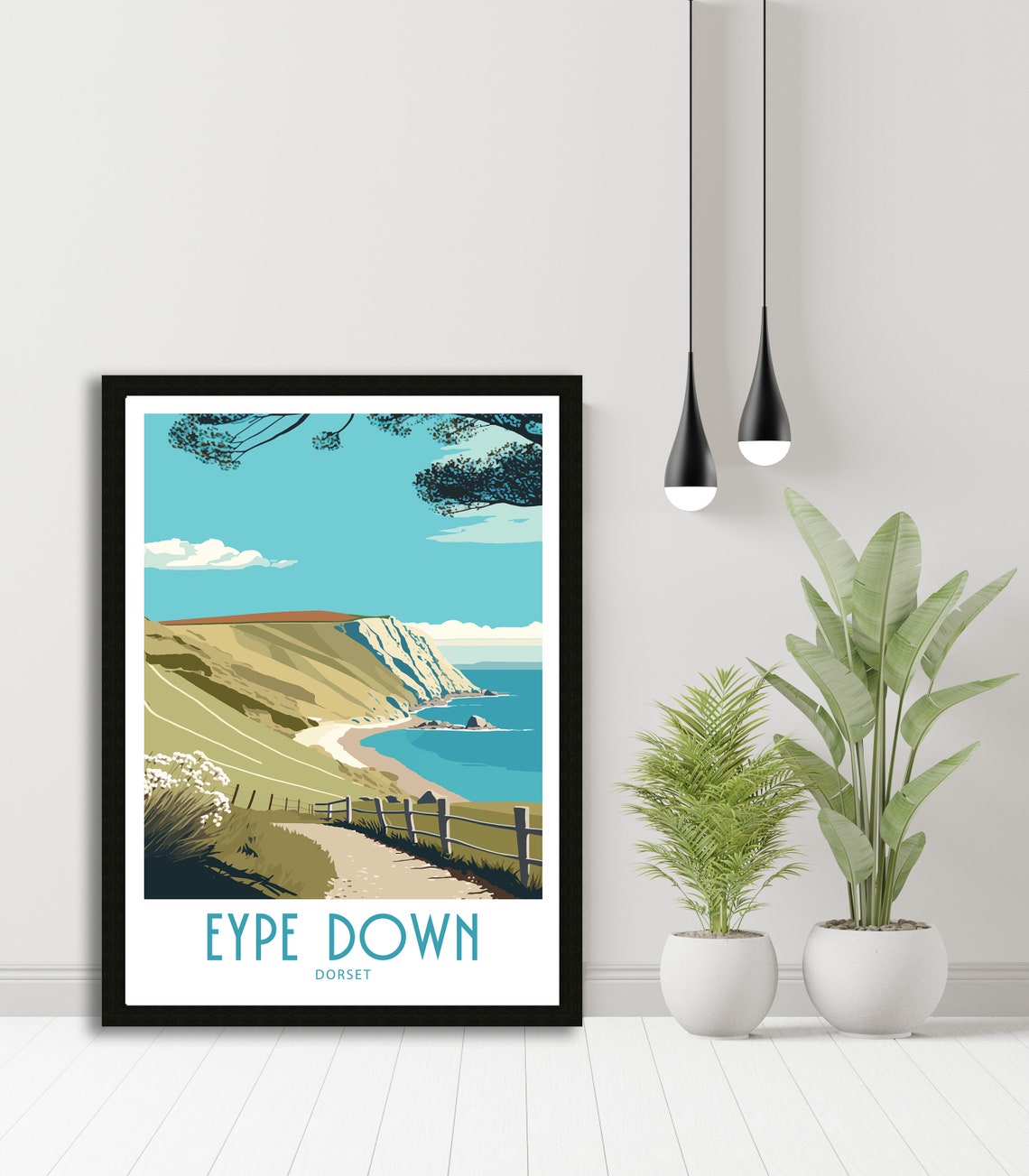 Eype Down Dorset Coastal Cliff Path Walk Vintage Travel Poster - Image 5