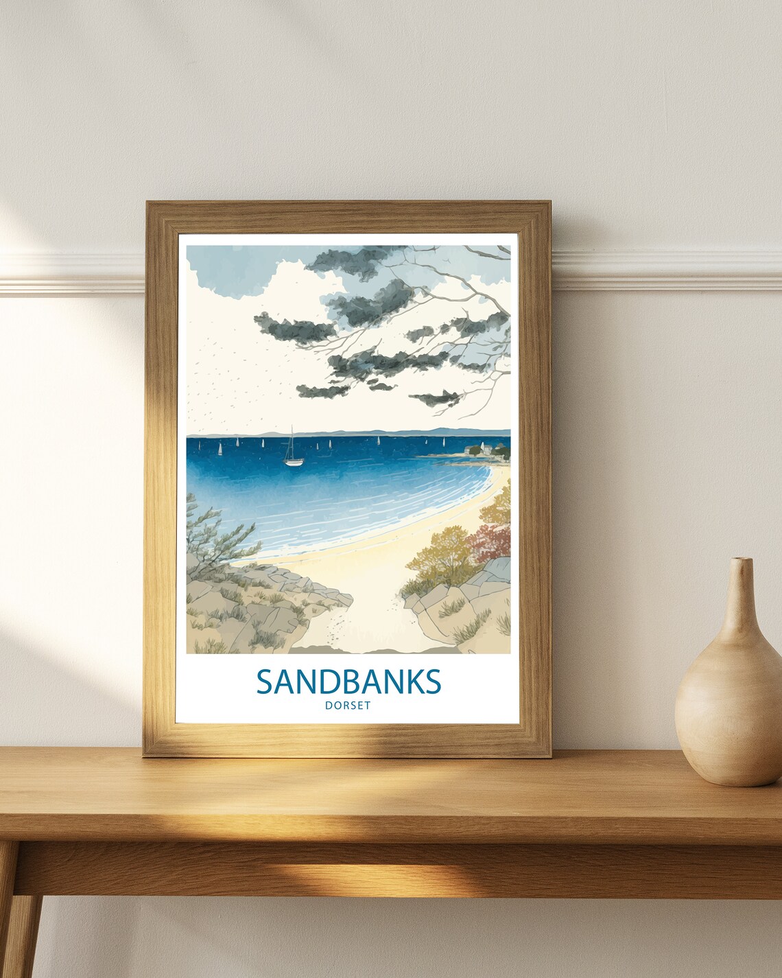 Sandbanks Coastal Art Print, Dorset Beach Poster - Image 3