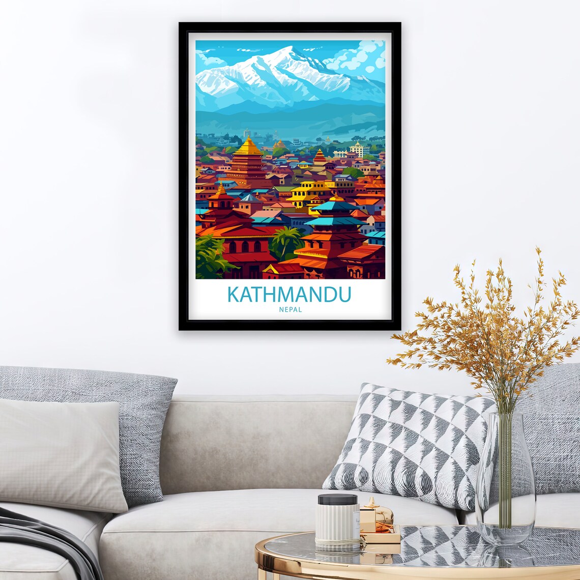 Kathmandu Travel Poster, Nepal Wall Decor - Image 2