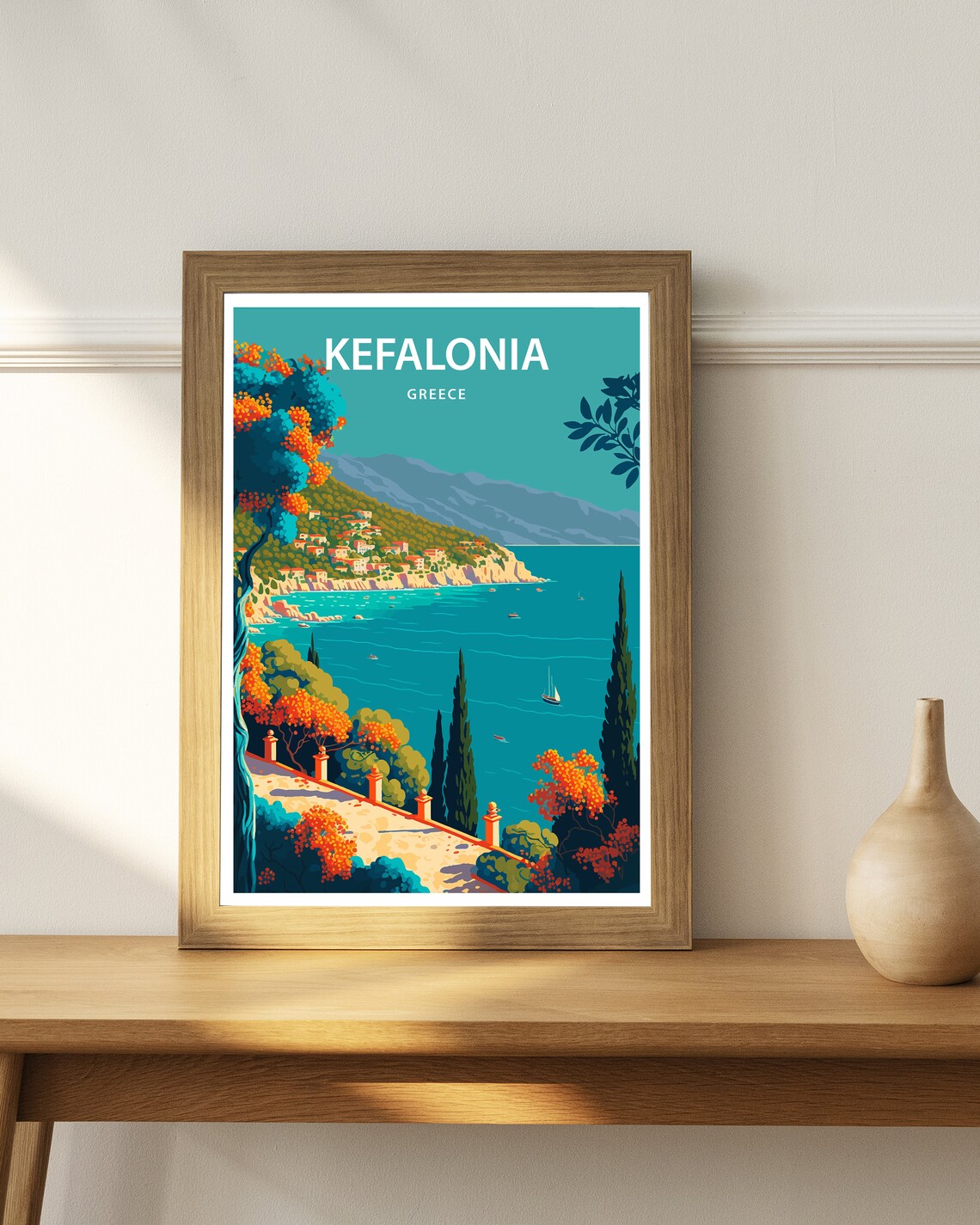 Kefalonia Travel Poster, Greece Beach Place - Image 3