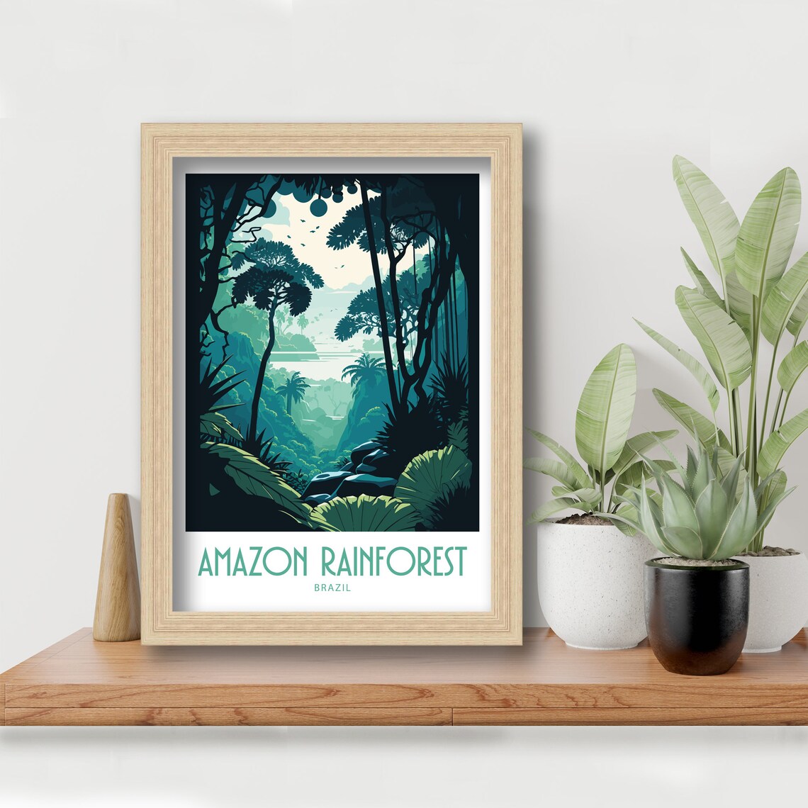 Amazon Rainforest Travel Poster, Brazil Tropical Landscape - Image 5