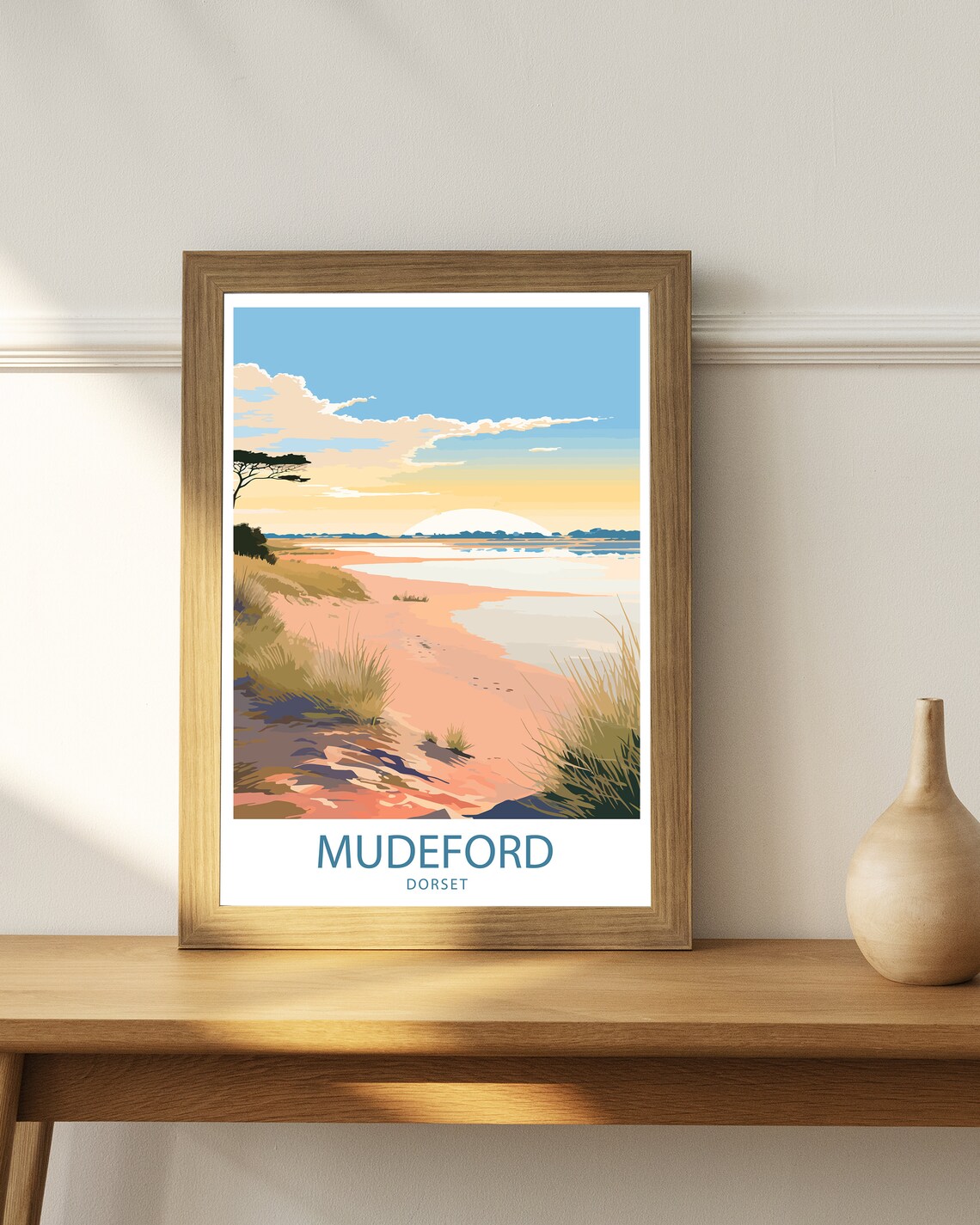Mudeford Travel Poster, Coastal Town Decor - Image 3