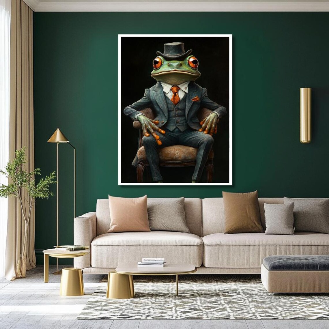 Dapper Frog In Suit And Top Hat Quirky Animal Portrait Poster - Image 2