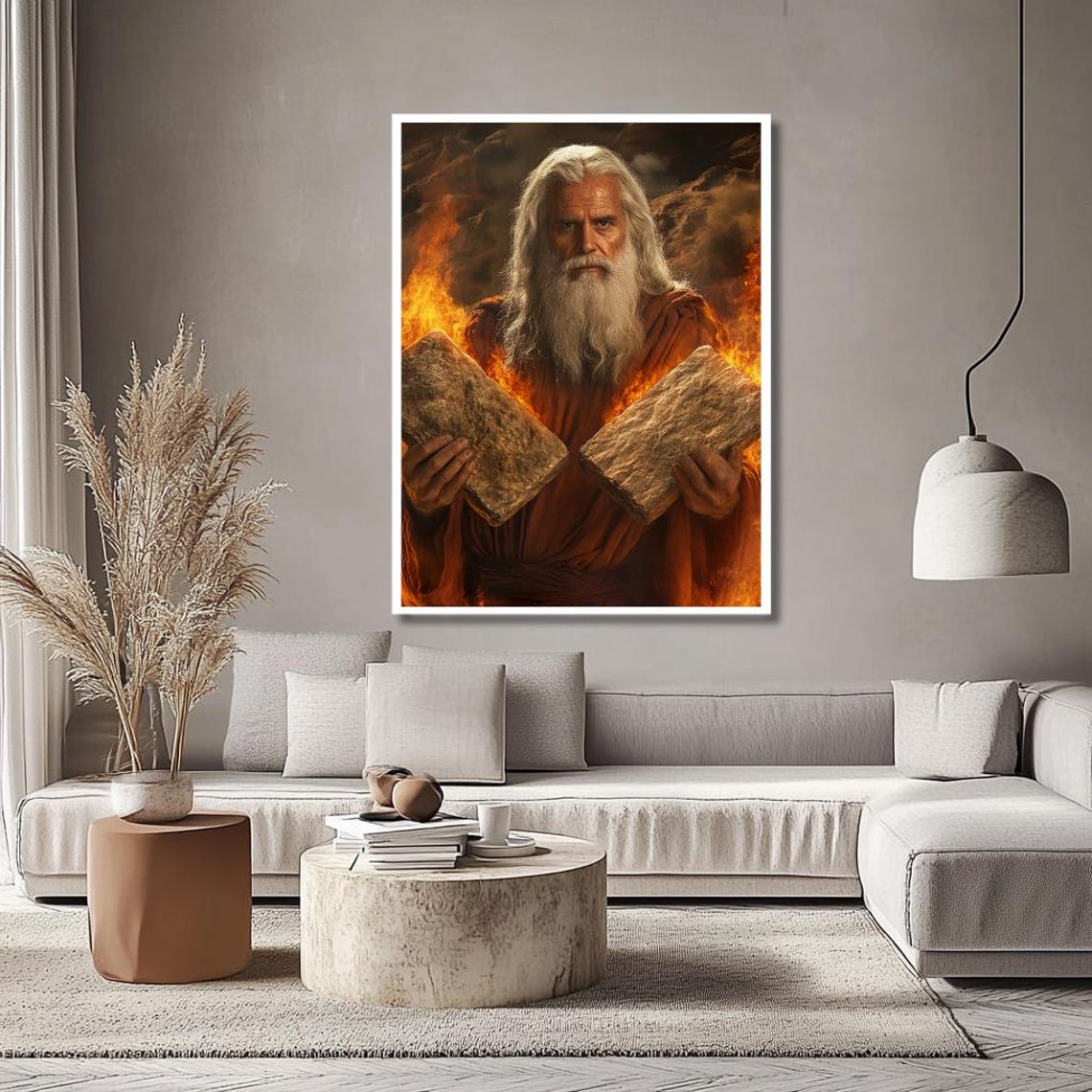 Moses Presenting Two Stone Tablets of the Ten Commandments Poster - Image 2
