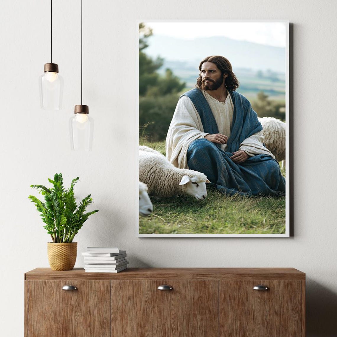 Golden Sunset Sermon Wall Art Mountain Scene Print Religious Teaching Wall Decor - Image 3