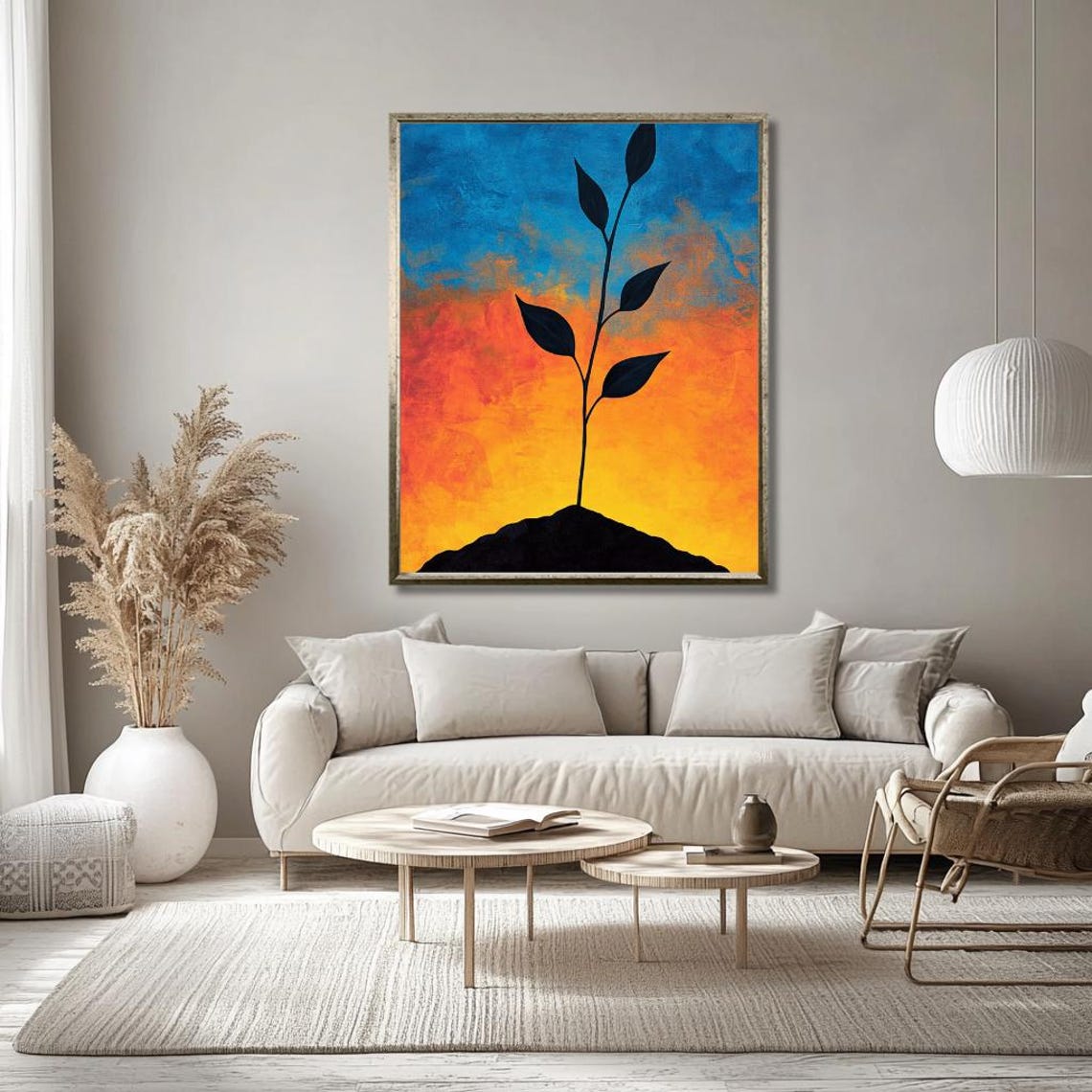 Enchanted Tree Under Moonlight Mystical Landscape Wall Art Nature Inspired Fantasy Decor - Image 3