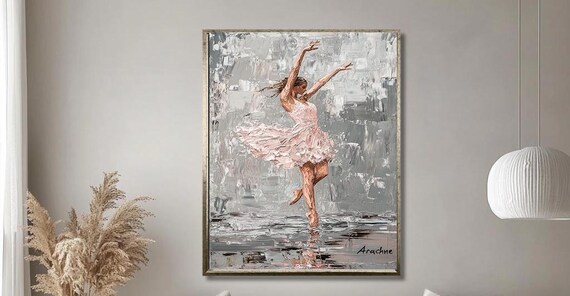 Impressionist Ballerina in Pink Dress Graceful Dance Art Poster