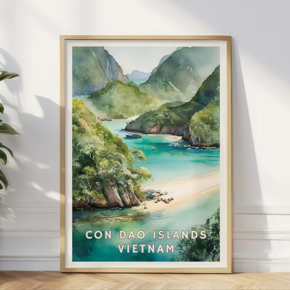 Vietnam Con Dao Wall Art Exotic Island Landscape Print Hidden Beach Mountain Tropical Poster Nature Lover Gift Southeast Asia Travel