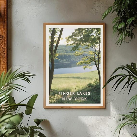 Finger Lakes New York Poster Peaceful Usa Lake Scenery New York Nature Landscape Decor Hiking Adventure Print Finger Lakes Home Decor