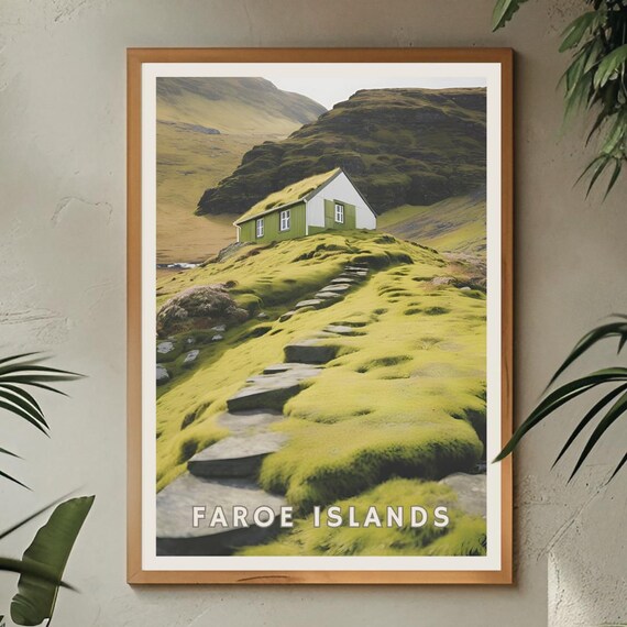 Faroe Islands Poster Nordic Minimalist Home Decor Scandinavian Decor Faroe Islands Travel Wall Art Nature Landscape Print Faroese Art