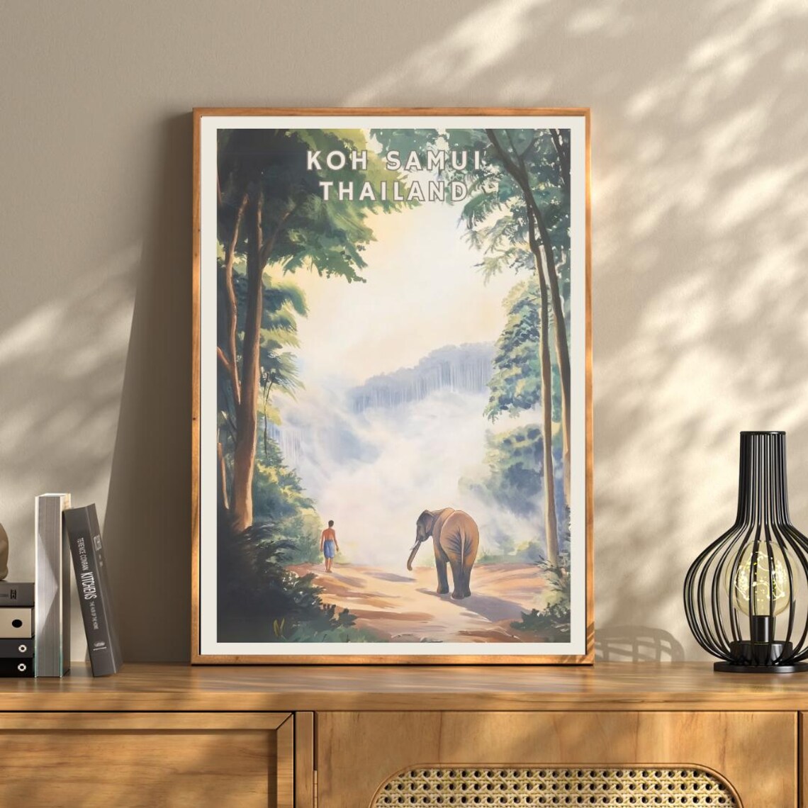 Koh Samui Thailand Jungle Elephant Travel Poster - Image 3