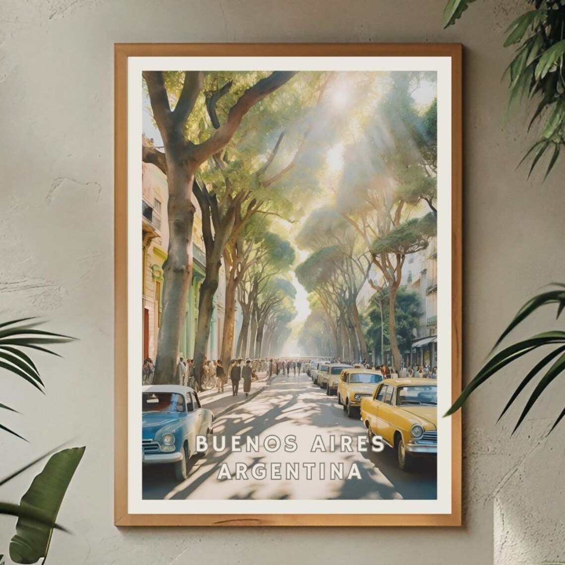Buenos Aires Argentina Vintage Street Scene Travel Poster - Image 2