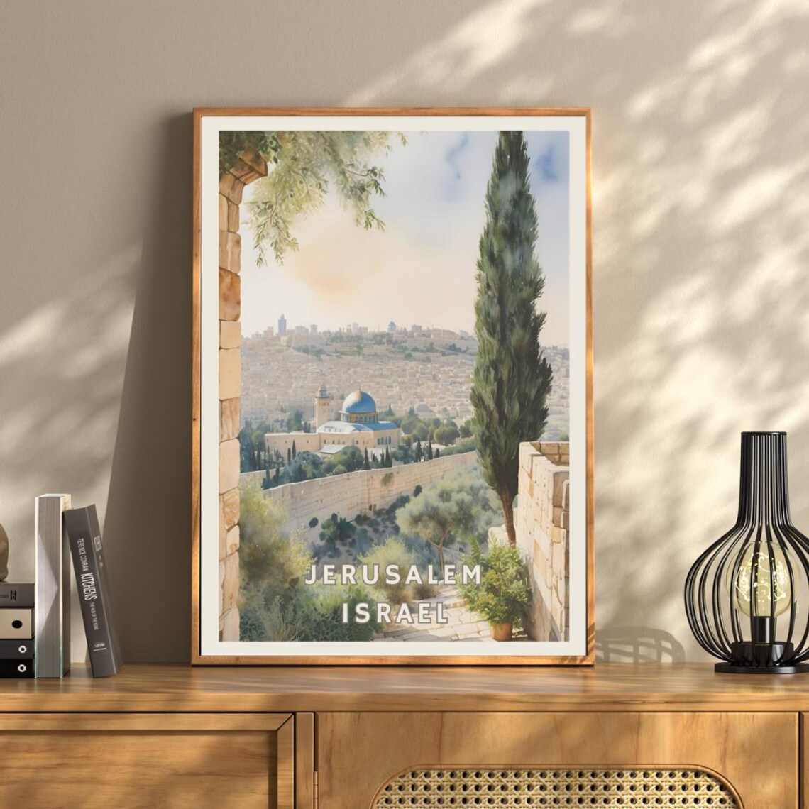 Jerusalem Israel Travel Poster, Historic Architecture - Image 3