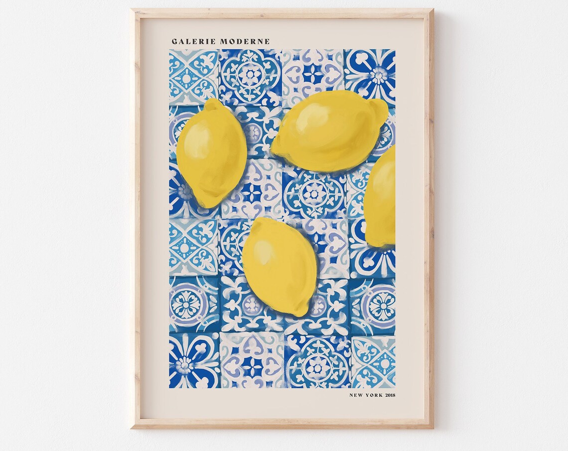 Lemons Kitchen Art Print Food Poster Modern Kitchen Wall Decor Kitchen Wall Art Lemons Kitchen Poster Lemons Kitchen Print