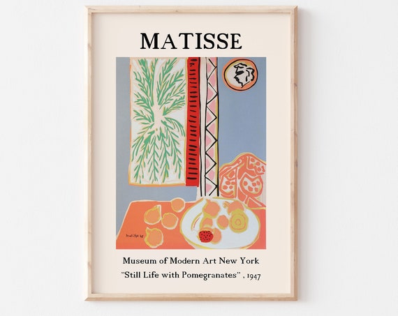 Still Life With Pomegranates Henri Matisse Art Print Vintage Poster Matisse Picture Flower A2 A3 A4 A5 Gallery Wall Gift