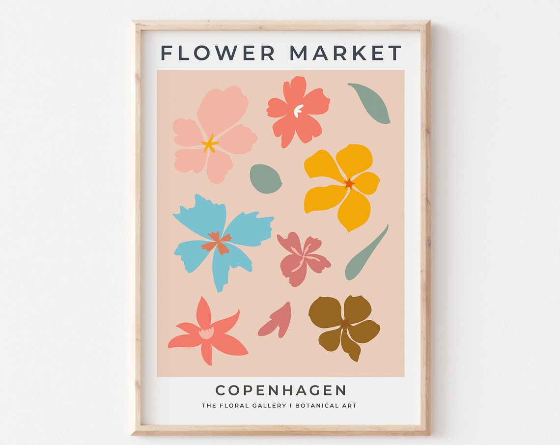 Flower Market Copenhagen Blush Abstract Floral Botanical Print - Image 3