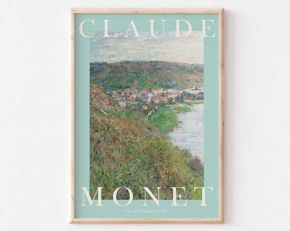 Monet Poster Claude Monet Print Monet Wall Art Monet Picture Modern Monet Print Vintage Monet Art View Of Vetheuil