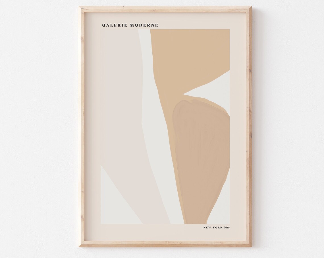 Galerie Moderne Tan Beige Abstract Shapes Warm Neutral Wall Poster